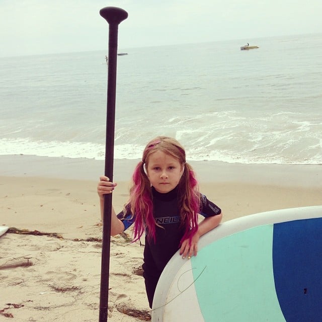 Tori Spelling's daughter Stella learned how to paddleboard. 
Source: Instagram user torispelling