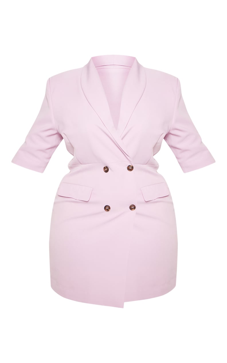 Pale Pink 3/4 Sleeve Blazer Dress