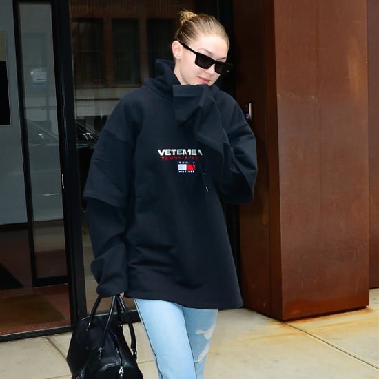 Gigi Hadid's Black Monogrammed Bag