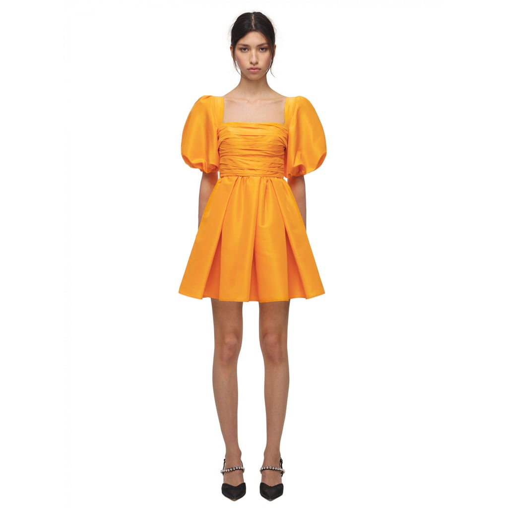 Self-Portrait Canary Yellow Taffeta Mini Dress