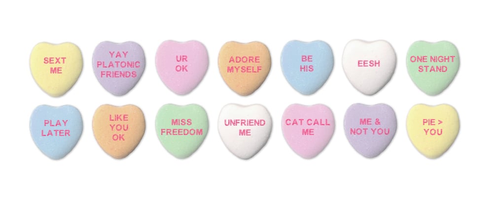 Candy hearts are the most popular Valentine's Day candy