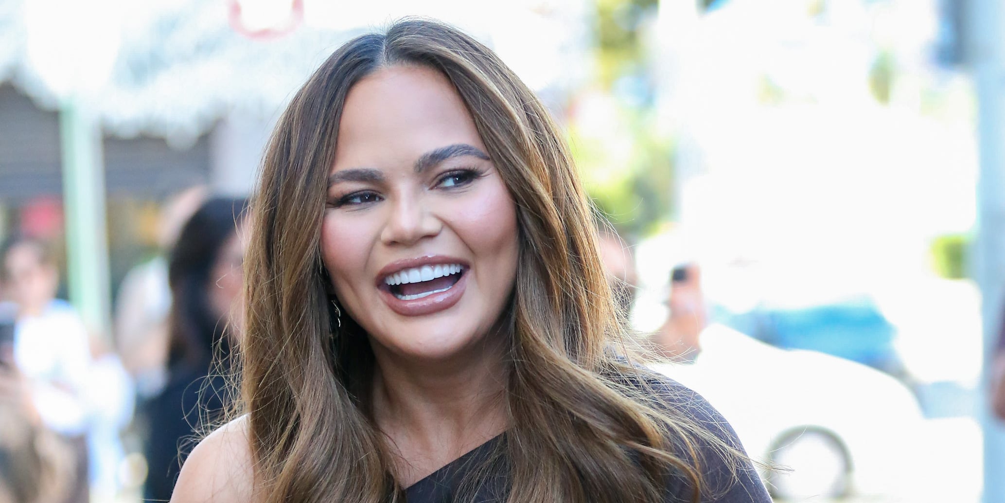 Chrissy Teigen Wears Monday Swimwear Black Bikini Popsugar Fashion 