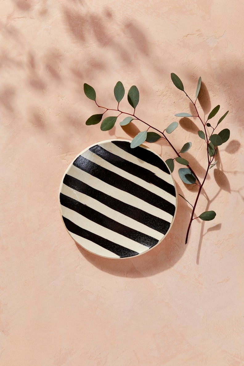 House of Harlow 1960 Creator Collab Black and White Striped Circle Tray