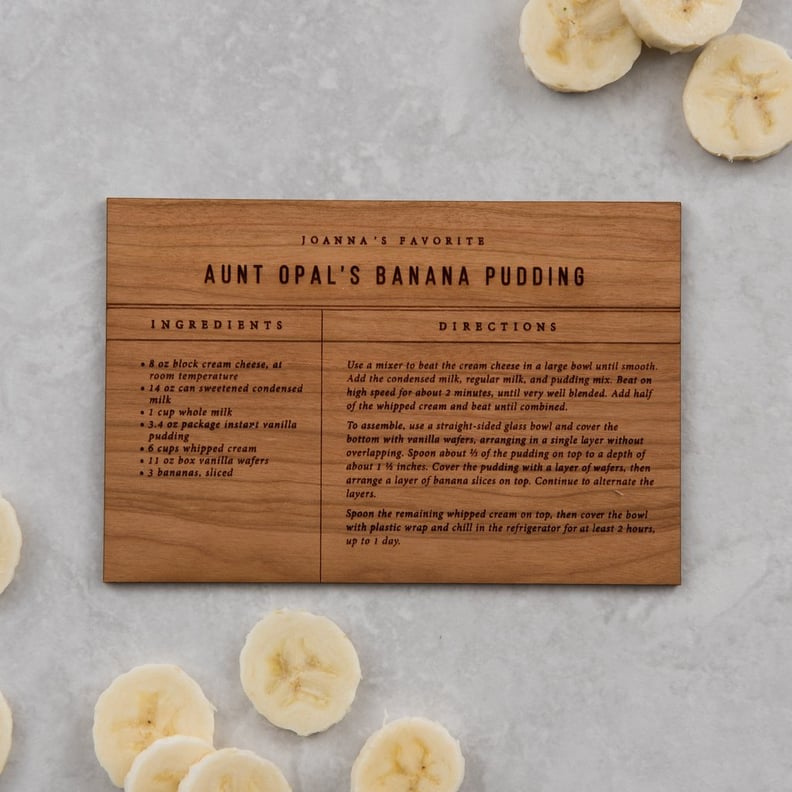 Banana Pudding Wooden Recipe Card