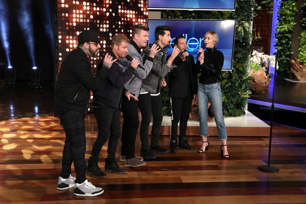 Emily Blunt Singing With Backstreet Boys on The Ellen Show