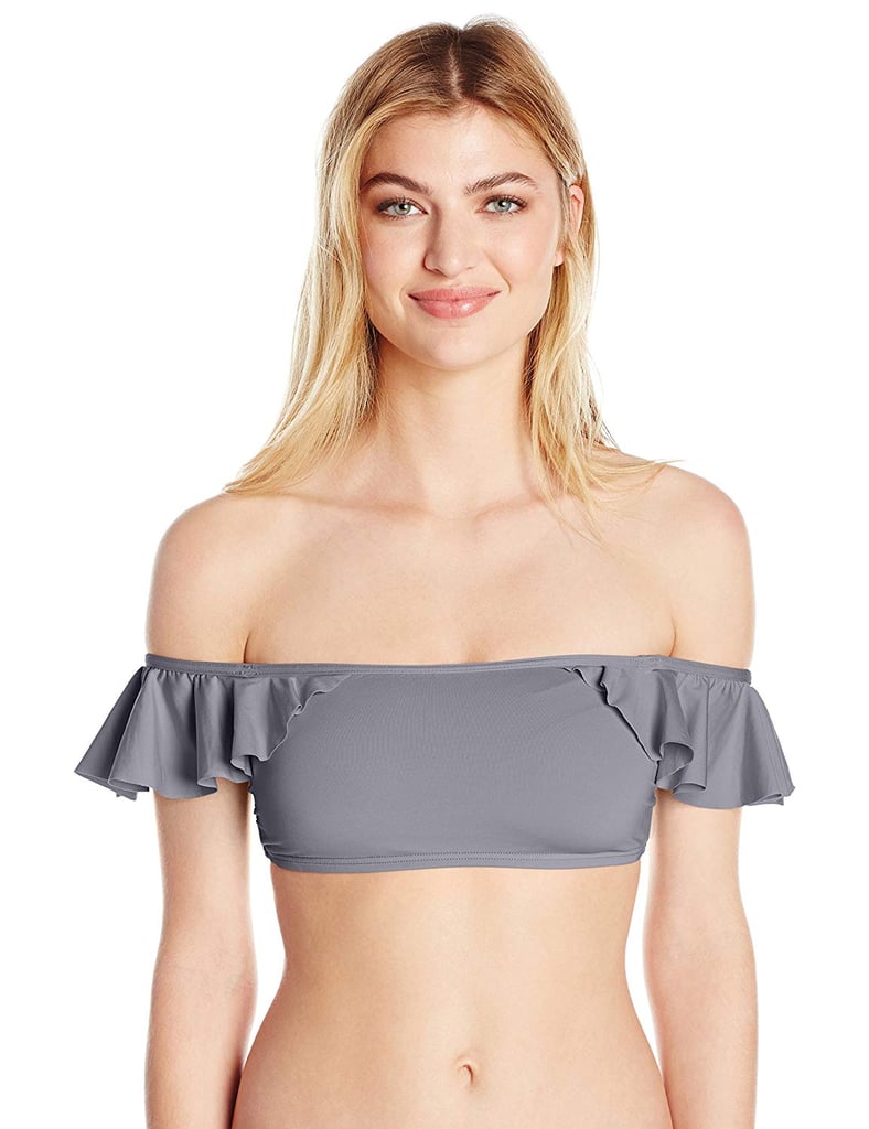 Vince Camuto Women's Bikini Top Jenna Dewan Gray Bikini With Ruffle