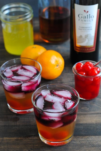 Clementine, Whiskey, and Wine Cocktail