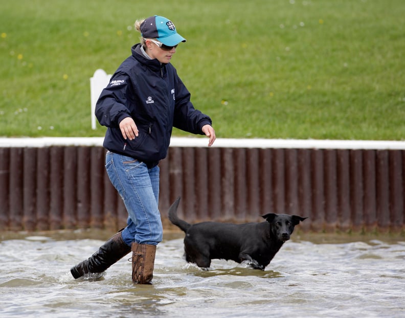 Zara Phillips With Pepper the Black Lab