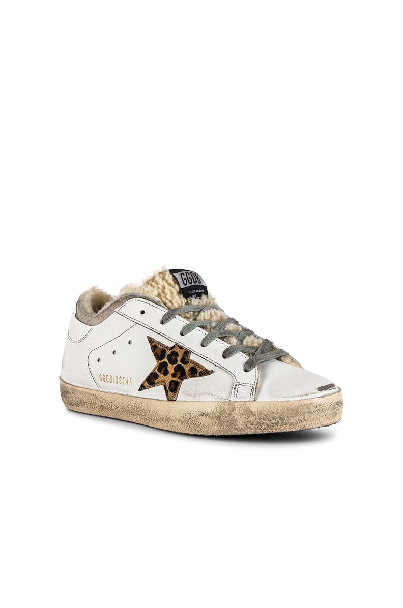 Golden Goose Superstar Sneaker in White & Leopard