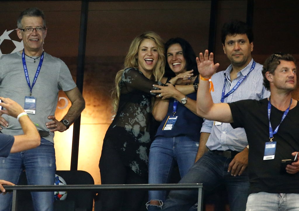 Shakira Cheers For Gerard Pique at Champions League