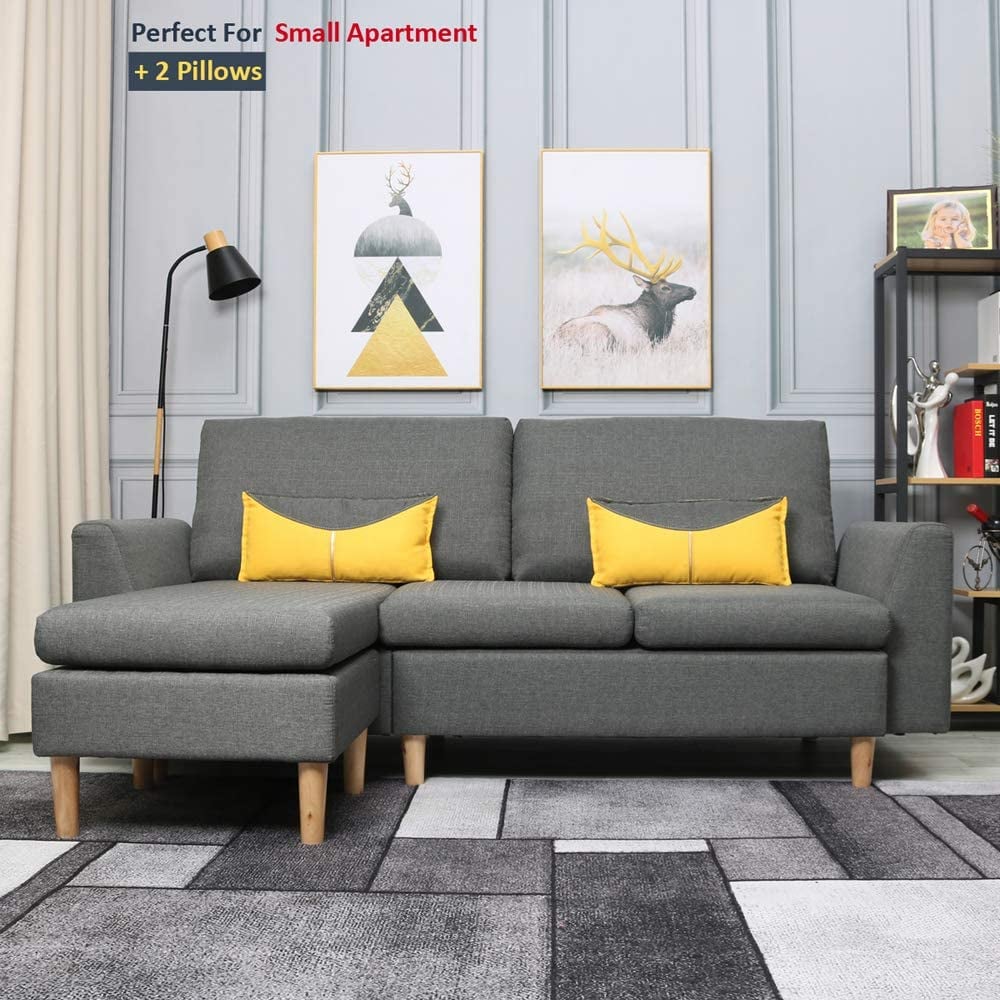 Best-Living Furniture Modern Linen Sectional Sofa