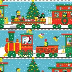 Peanuts Snoopy Train Jumbo Christmas Wrapping Paper Roll