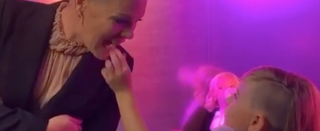 Willow Hart Crashed Pink's Photoshoot to Feed Her a Pretzel