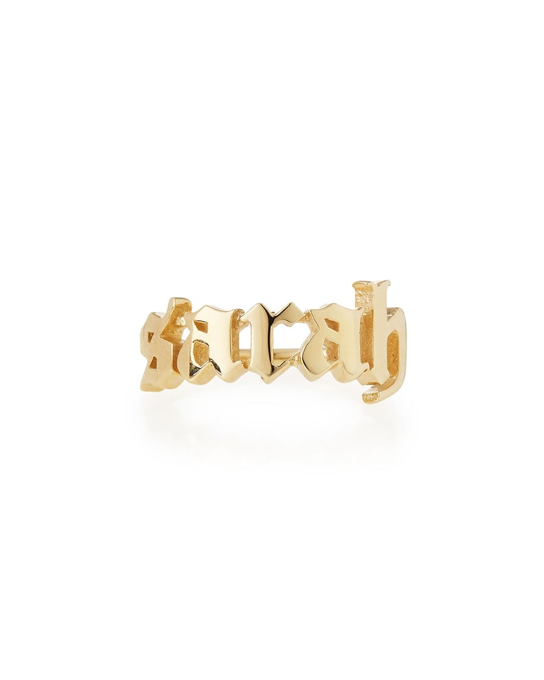 Sarah Chloe Ava Gothic 14k Gold Personalized Ring