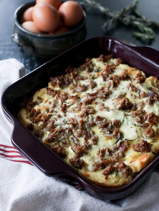 Goat Cheese and Sausage Breakfast Casserole