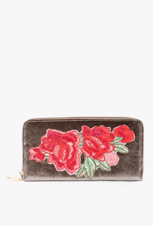 Azalea Rose Embroidered Clutch