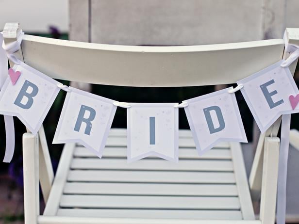 Pretty Printable Bride and Groom Chair Banners