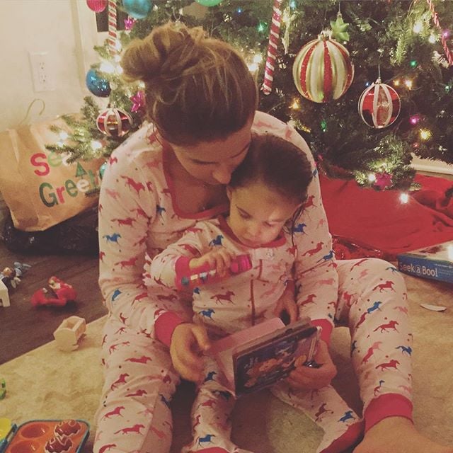 "Earlier with my sweet girl! Hope everyone had a wonderful Christmas, night night"