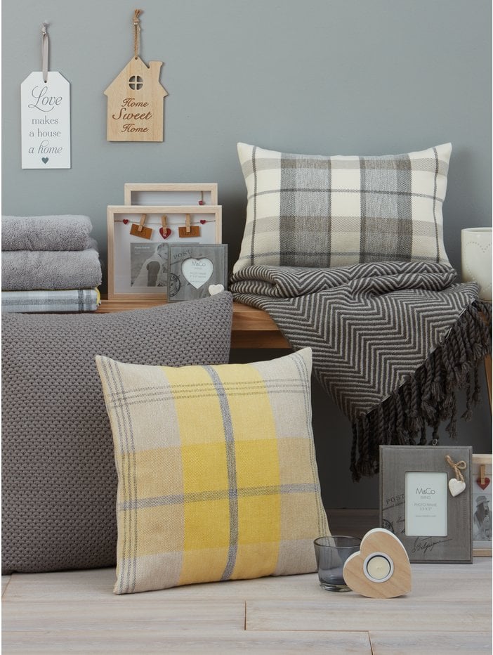 M&Co Country Check Cushion