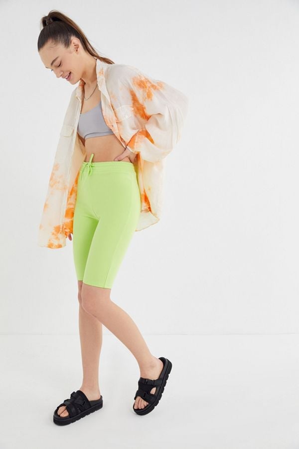 Drawstring top biker shorts