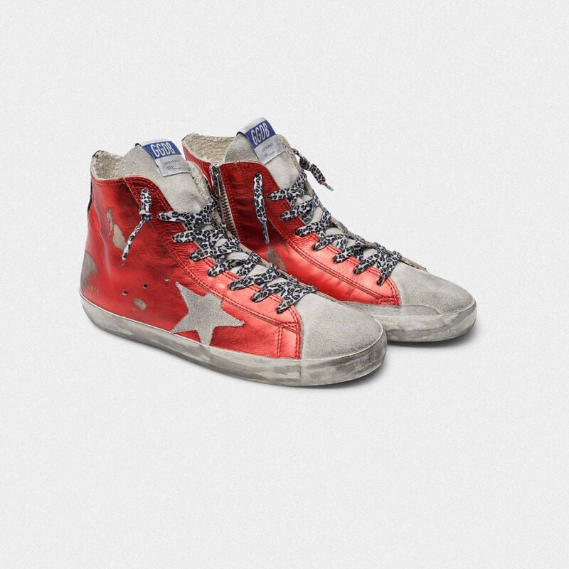 red golden goose sneakers