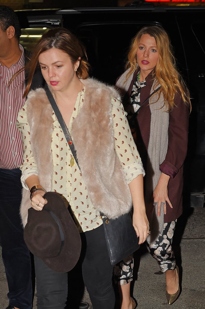 The ladies were covered up during their outing.