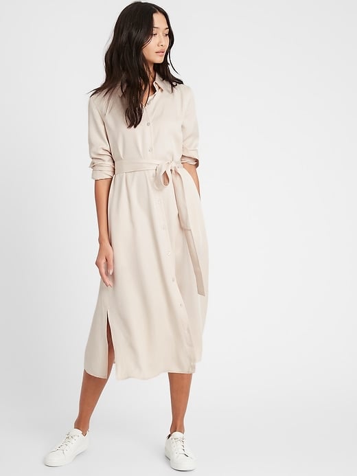 Banana Republic Tencel Midi Shirt Dress Best Midi Dresses From Banana