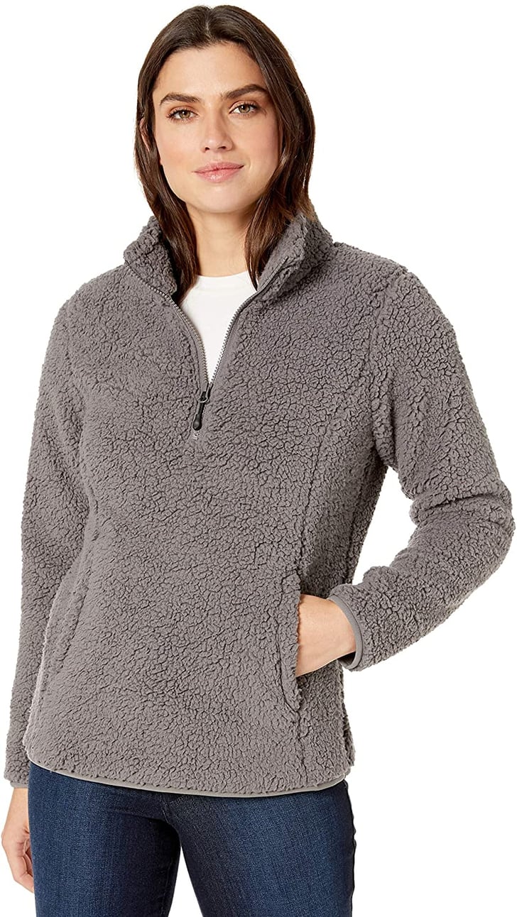 Amazon Essentials Polar Fleece Lined Sherpa Quarter-Zip Jacket in Grey ...