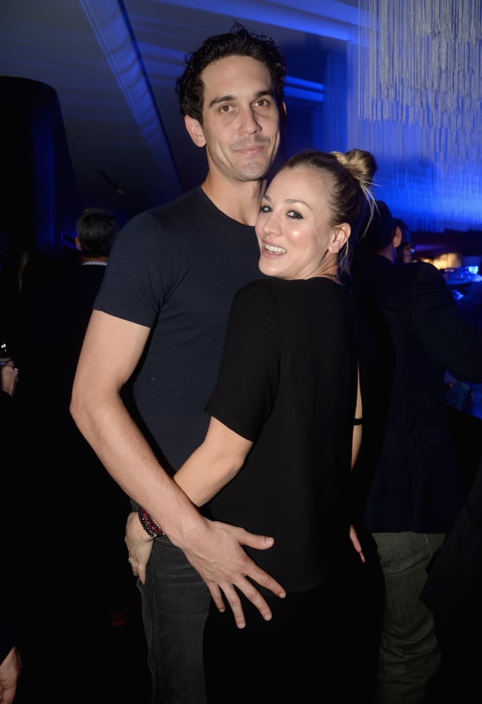 At the Delta party, Kaley Cuoco snuggled up to her husband, Ryan Sweeting.
