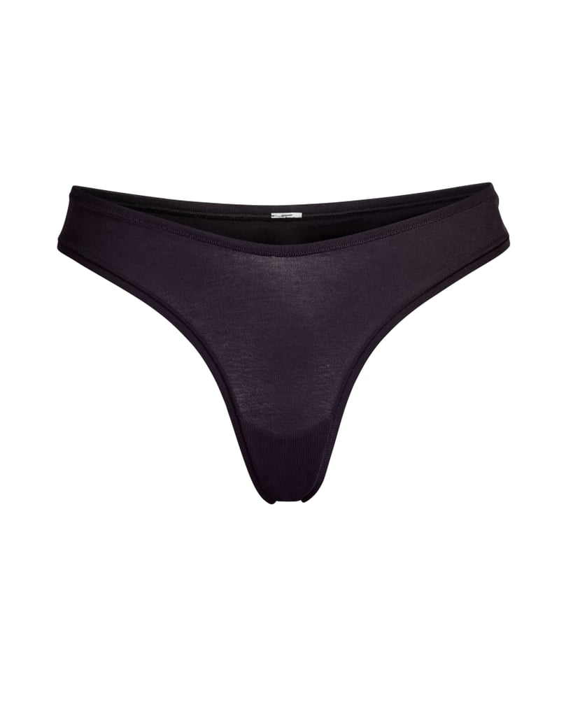 Skims Cotton Dipped Thong in Soot