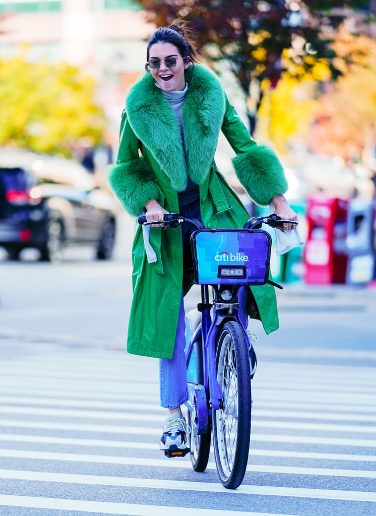Scroll to See More Pics of Kendall in Her Green Coat and Shop It For Yourself