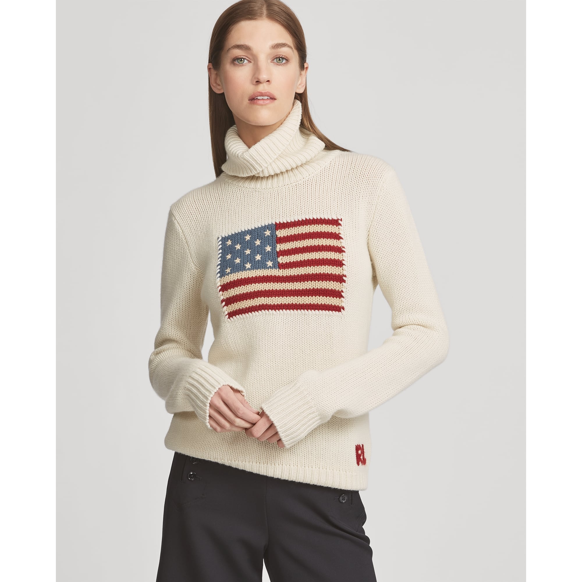 ralph lauren sweater with american flag