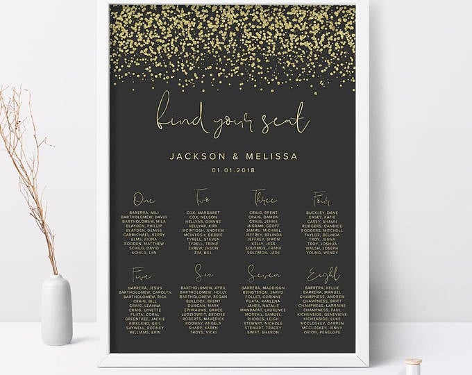 Glitter Wedding Seating Chart