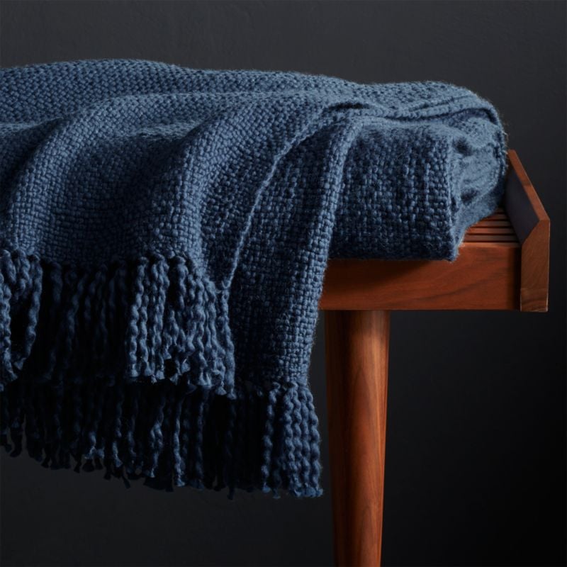 Celeste: Styles Blue Fringe Throw Blanket