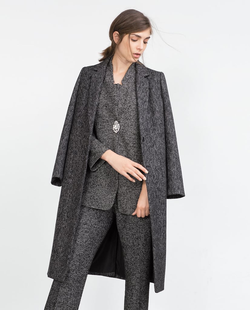 Zara Herringbone Maxi Coat ($169) | Fall Coat Trends 2015 | POPSUGAR
