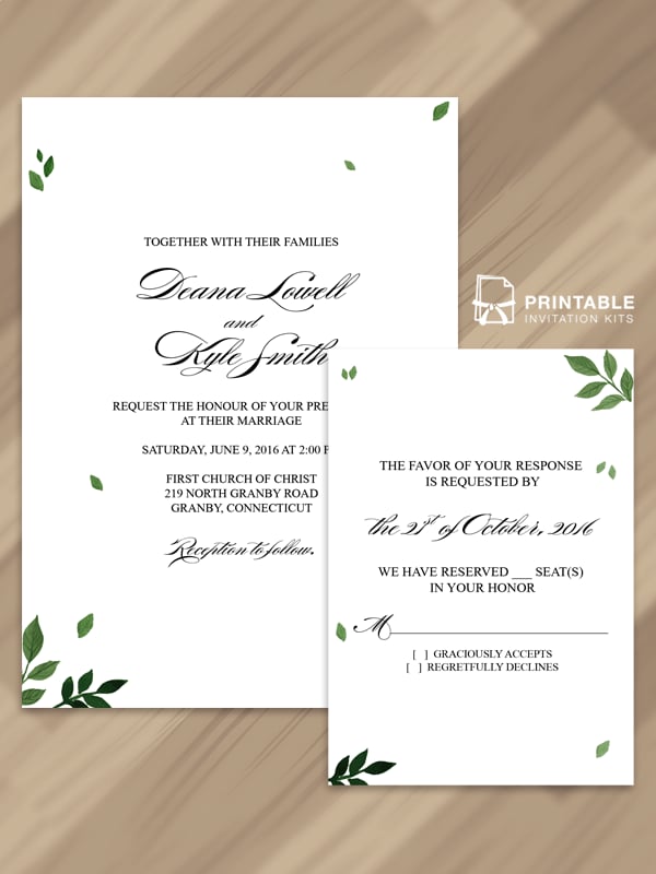 Leaf Wedding Invitation
