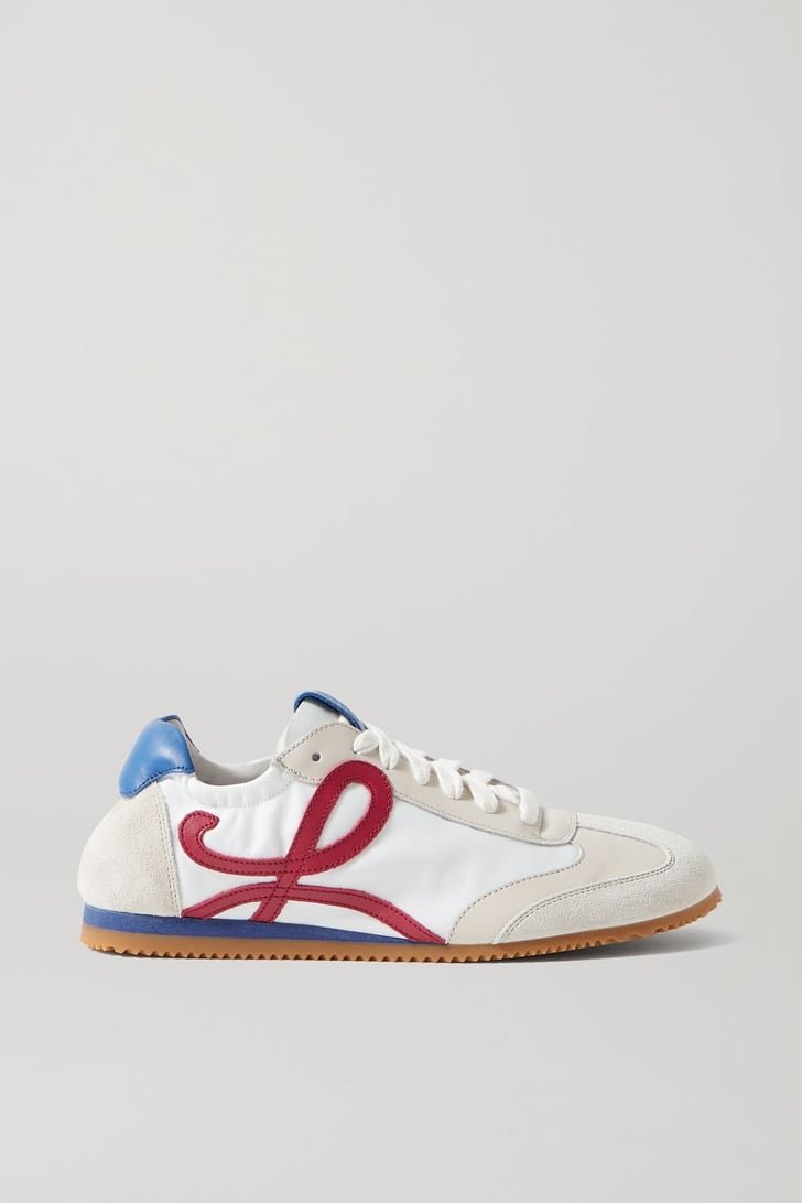 loewe beige & navy ballet runner sneakers