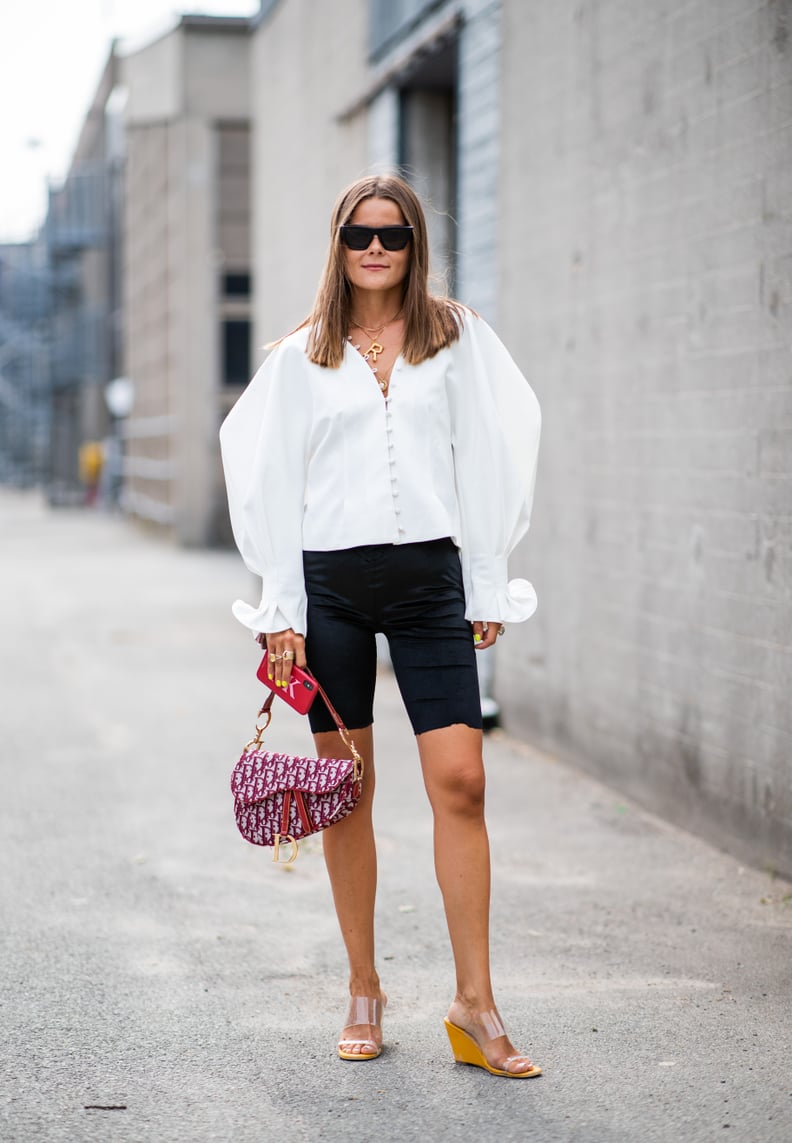 Give Biker Shorts Polish With a Pretty Blouse