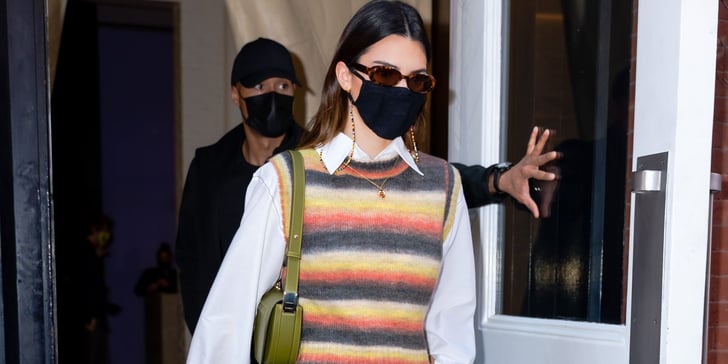 Kendall Jenner Wearing Multicolor Mango Sweater Vest | POPSUGAR Fashion