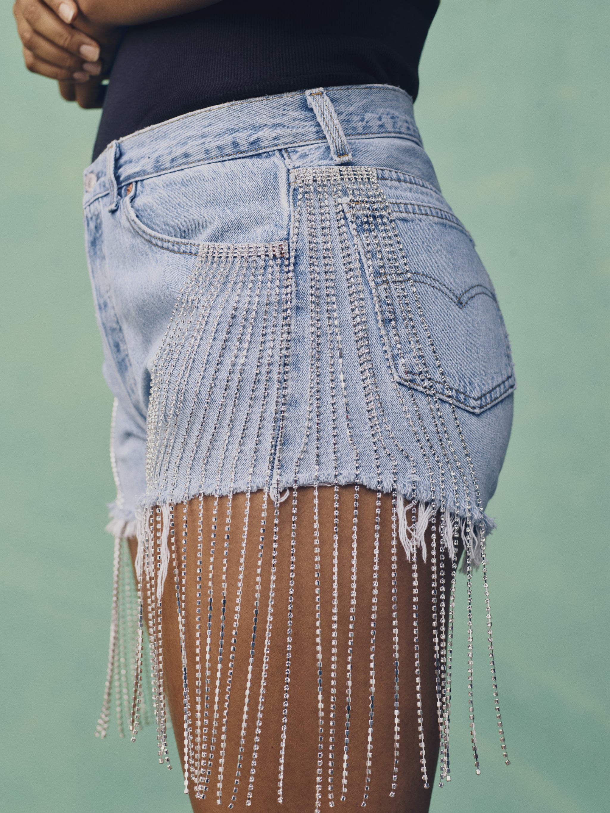 Naomi Osaka x Levi's Crystal Fringe Short | Naomi Osaka Dreamed Up a  Sustainable Levi's Collection That's So Perfectly Her | POPSUGAR Fashion  Photo 7