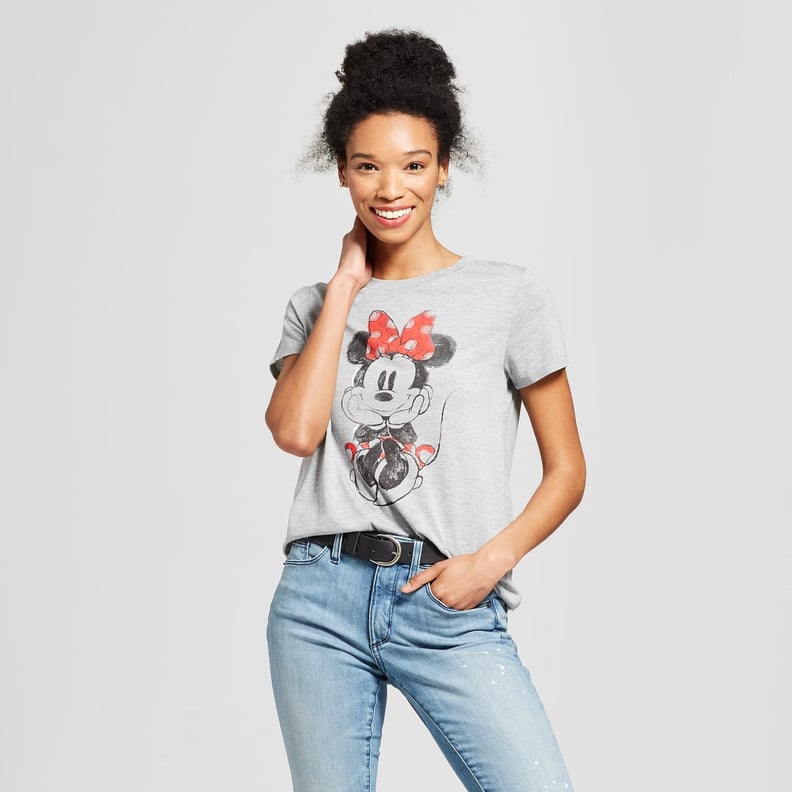 Women's Disney Minnie Mouse Short Sleeve Watercolor Graphic T-Shirt