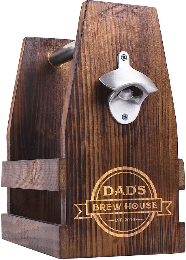 Cathy's Concepts Personalized Dad's Brew House Rustic Craft Beer Carrier