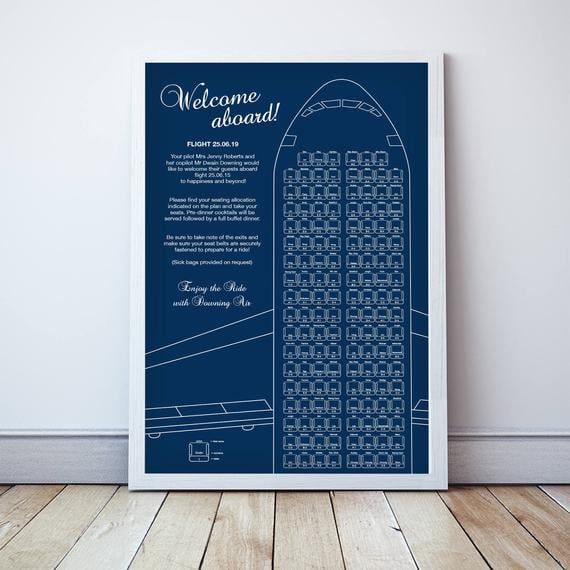 Aeroplane Printable Wedding Seat Chart