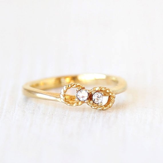 Double Crystal Rope Design Engagement Ring ($16)