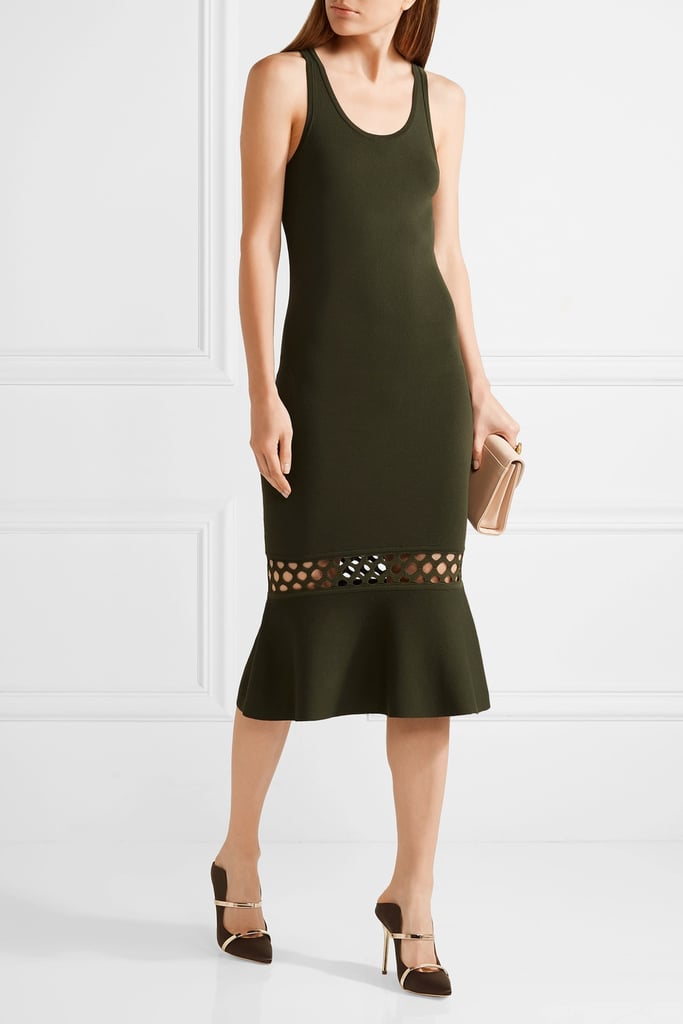 For less formal fetes, this Michael Michael Kors Cutout Stretch-Knit Dress  ($175) is comfy to wear and effortlessly stylish. Just add gold accessories for extra polish.