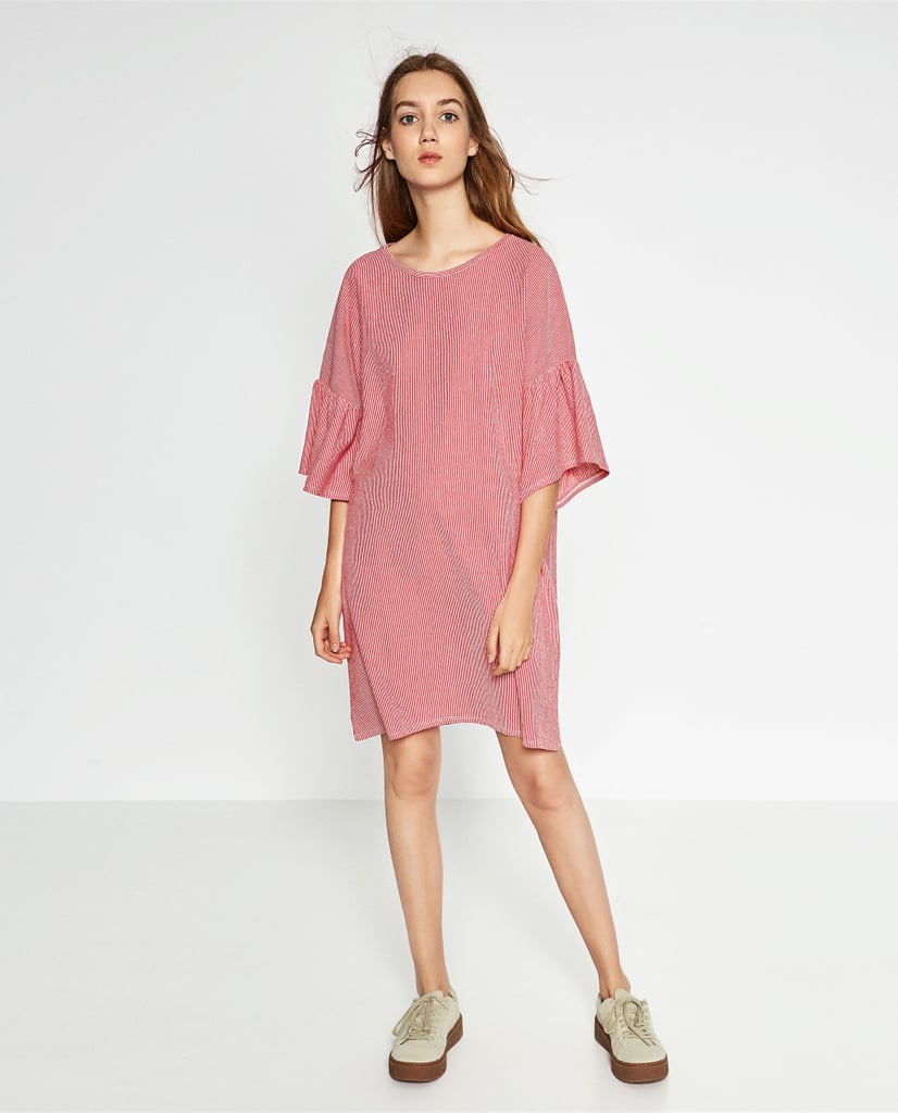 Zara Dress With Frilly Sleeves (23) Best TShirt Dresses POPSUGAR