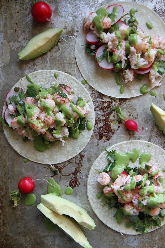 Lobster Tacos With Green Onion Cilantro Sauce