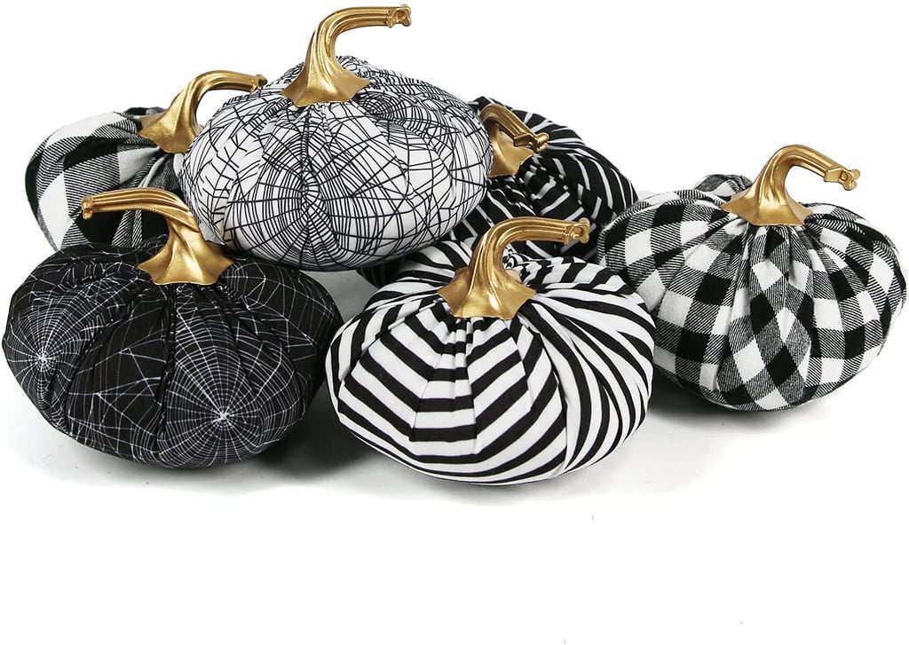 Tinsow Six Pieces Fabric Black and White Pumpkins