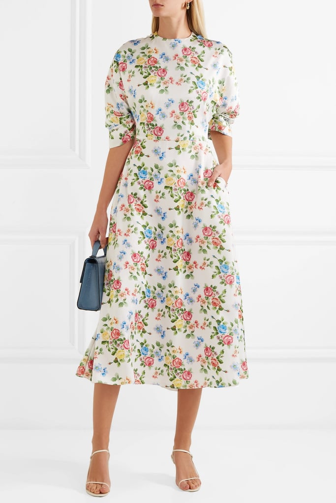 Emilia Wickstead Floral Print Crepe Midi Dress | Top Fashion Trends ...