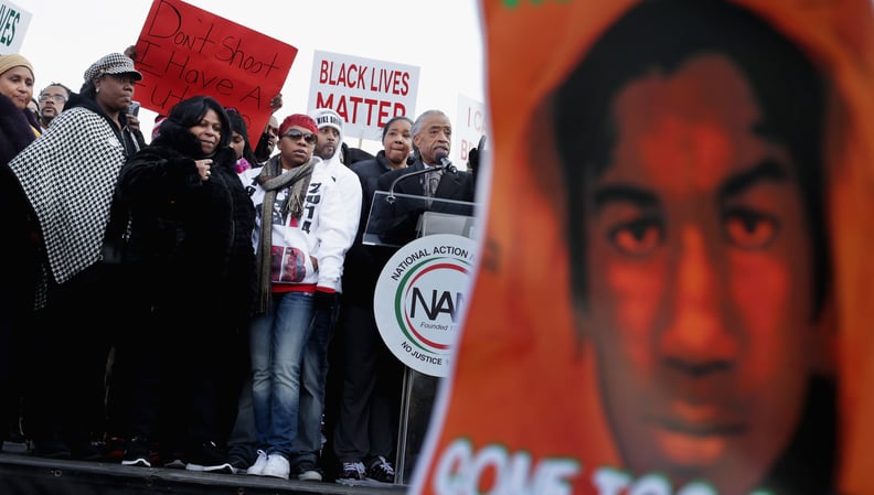 WASHINGTON, DC - DECEMBER 13:  (L-R)  Kadiatou Diallo, mother of Amadou Diallo; Sybrina Fulton, the mother of Trayvon Martin; Samaira Rice, the mother of Tamir Rice; Lesley McSpadden, the mother of Michael Brown Jr; Esaw Garner, the widow of Eric Garner; 